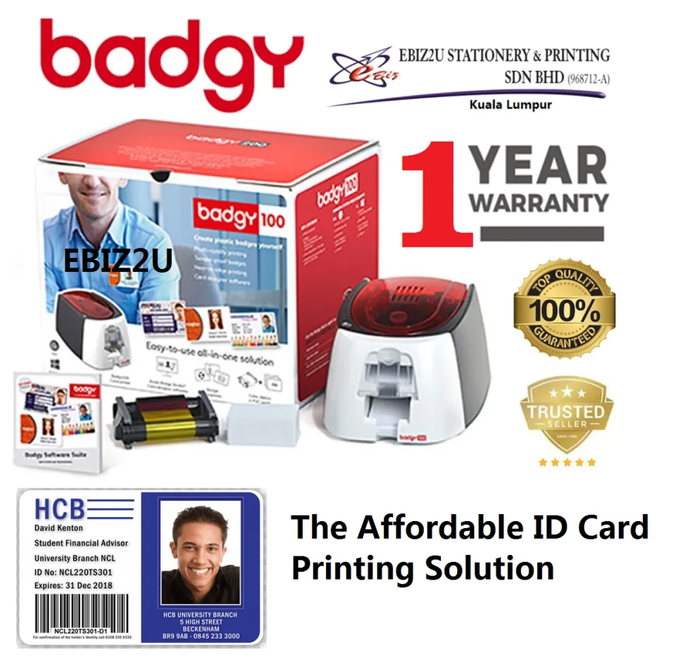 Badgy 100 ID Card Printer-High Quality ID Card Printer (ID Card, Member  Card, Student Card, Discount Card) Best ID Card Printer, Economy, Good ID  Printer, Quality Card Printer Lazada