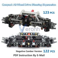 Compact Front Axle with Differential Steering Suspension Building Blocks Suitable for All-Wheel Drive MOC Technical Car Bricks Building Sets