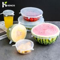 6pcs Reusable Silicon Stretch LidsUniversal Silicone Food Cover Silicone Lids For Food Cookware Bowl Kitchen Accessories