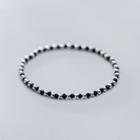 Modian Fashion Black Crystal or Ball Strand Bracelet for Women 925 Sterling Silver Simple Bracelet Fine Jewelry Gift 2020 New