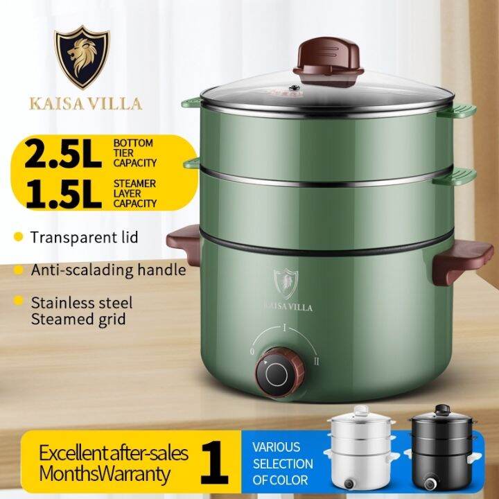 Kaisa Villa electric steamer 3 layer stainless electric steamer pot