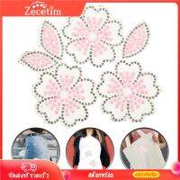 Zecetim รูปร่างดอกไม้ Rhinestone applique diy อุปกรณ์เสริมเหล็กบนดอกไม้แพทช์ดอกไม้ถุงถุง diy applique