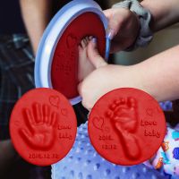 Baby Care Air Drying Soft Clay Baby Handprint Footprint Imprint Kit Casting Parent-Child Hand Inkpad Fingerprint Kids Toys Bowl Fork Spoon Sets