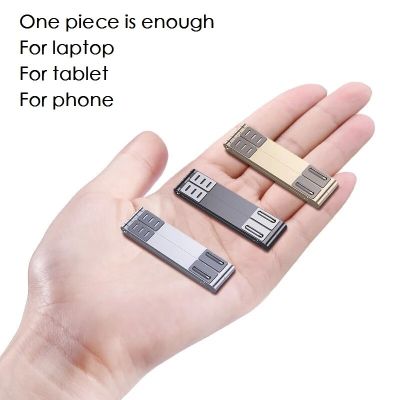 New 3in1 Mini Portable Metal Holder Tablet Phone Laptop Stand Folderable Variable Silver Grey For Ipad Mobile Cellphone Notebook Laptop Stands