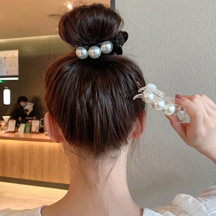 Korean Pearl Claw Clip Elegant Sweet Meatball Hair Clip French Retro Hair  Accessories | Lazada PH