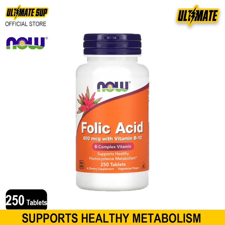 NOW Foods, Folic Acid, B-Complex Vitamin, Supports Healthy Homocysteine ...