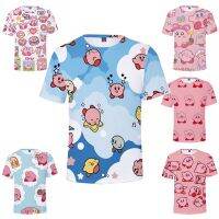 Kids Lovely Kirby Print Short Sleeve T-shirt Pink Blue For Boys / Girls