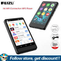 RUIZU เครื่องเล่น MP5 MP4ในเเอนดรอยบลูทูธ WiFi,เครื่องเล่นในตัวพร้อมลำโพงหน้าจอสัมผัสวิดีโอเครื่องเล่น MP4บลูทูธ5.0เครื่องเล่นเพลงพกพาเพลงพร้อมวิทยุ FM บันทึกเสียง E-Book นาฬิกาปลุก H6รองรับการขยายตัวดาวน์โหลดแอพ MP3ได้ถึง128GB