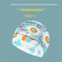 High Elastic PU Swimming Cap Free Size Unisex Adult Waterproof Elastic Printed Nylon Long Hair Ear Protection Diving Swim Hat Swim Caps