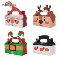 Twister.CK Christmas Treat Boxes 24 Pieces 4 Designs Santa Snowman Elk Cardboard Present Candy Cookie Boxes With Handles