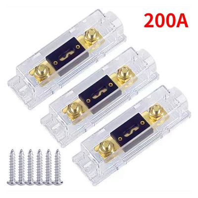 3Pcs Fuse Holder Bolt-on Fuse Car ANL Fuse Holders Fusible Link with Fuse 200A Fuses AMP