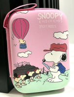 SNOOPY กล่องเก็บสายชาร์จ  กล่องใส่ PWB  HDD , หูฟัง , เอนกประสงค์, Size L ลาย   SNOOPY PINK  BALLOON  สนูปปี้ บอลลูน     งานดี evaกันกระแทก ขนาด13.5x9.5x3.5 cm งานสวยงาม