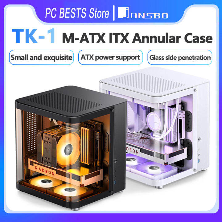 Jonsbo TK1 MATX ITX Case Ring Tempered Glass Side E