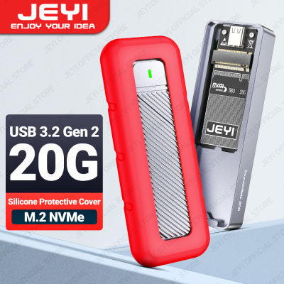 JEYI เคส SSD M.2 NVMe 20กรัมพร้อมฝาครอบป้องกันซิลิโคน USB C 3.2 Gen2 X2 20Gbps NVME เคสโซลิดสเตทไดรฟ์ภายนอก