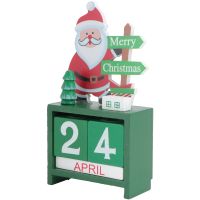 [VIVI decorations] Advent Calendar Christmas Santa Countdown Calendar Tabletop Santa Ornament With Cube Xmas Party Favor For Table Desk