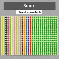 8mm Mini Round Spot Circles Sealing Stiker Paper Labels Coloured Dot Stickers Adhesive Package Label Decoration Stickers Labels