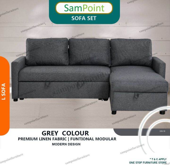 SAMPOINT / Modern L Shape Sofa Set & L Shape Sofa with Stool / L Shape