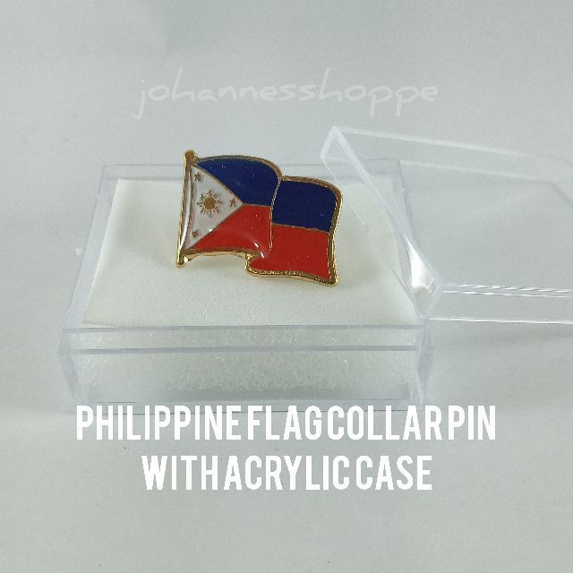 Philippine Flag Lapel Collar Pin With Acrylic Case (PINLRG) | Lazada PH