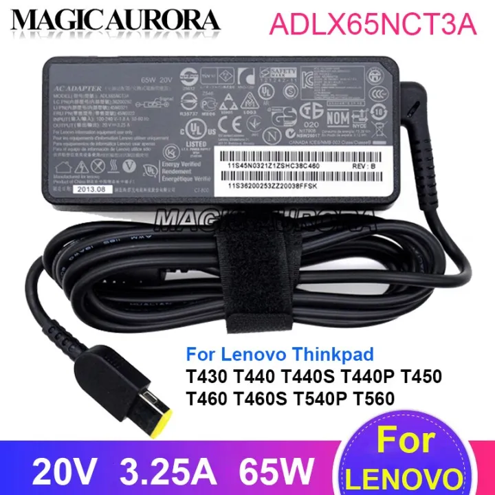 AC Adapter 20V 3.25A For Lenovo Thinkpad T430 T440 T440S T440P T450