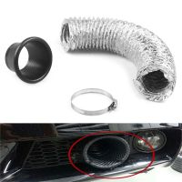 Universal คาร์บอนไฟเบอร์รถกันชนหน้า Turbo Air intake ท่อ Inlet Air FUNNEL Kit Auto Cold Air intake System