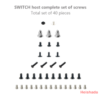 Heishada 40ชิ้นชุดสกรูแบบเต็มสำหรับเปลี่ยนคอนโซลเกมคอนโทรลเลอร์ Lite คอนโซล Phillips Y โฮสต์สกรูชุดอะไหล่คอนโซลสกรู NS