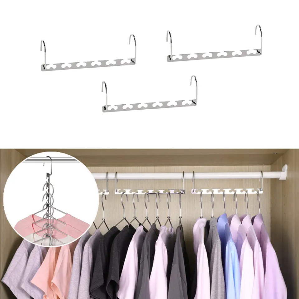 Adjustable 9 Hole Magic Clothes Hangers Space Saving Metal Clothes