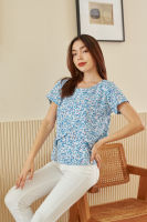 NEW!! เสื้อให้นม/ชุดให้นม Tulip Top: Blue Flax