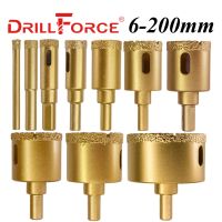 Drillforce 1PC 6-200mm สูญญากาศแห้ง Brazed Diamond Drilling Core Bit Ceramic Tile Hole Saw หินแกรนิตหินอ่อน เจาะ Bits