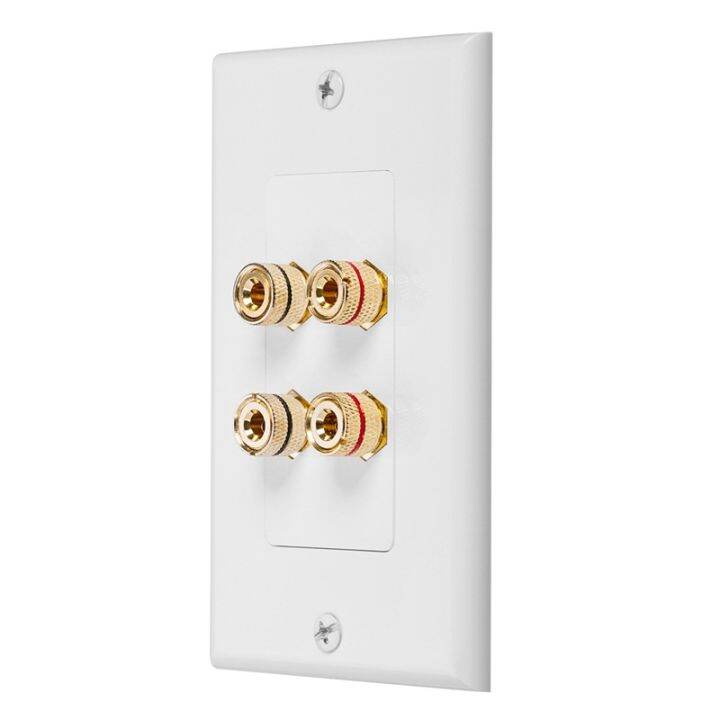 4 Posts Speaker Wall Plate Home Theater Wall Plate Audio Panel for 2