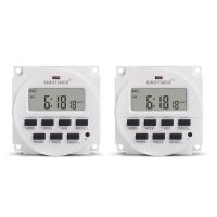 2X 15.98 Inch LCD Digital Timer 12V DC Programmable Time Switch TM618N-4