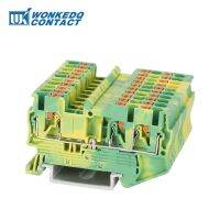 [HOT QAA,JXHKLWW 121] 5Pcs PT2.5 TW PE Push In Ground 3 Conductor Earth PT 2.5 Twin Wire ขั้วต่อไฟฟ้า Din Rail Terminal Block PT 2.5TW PE