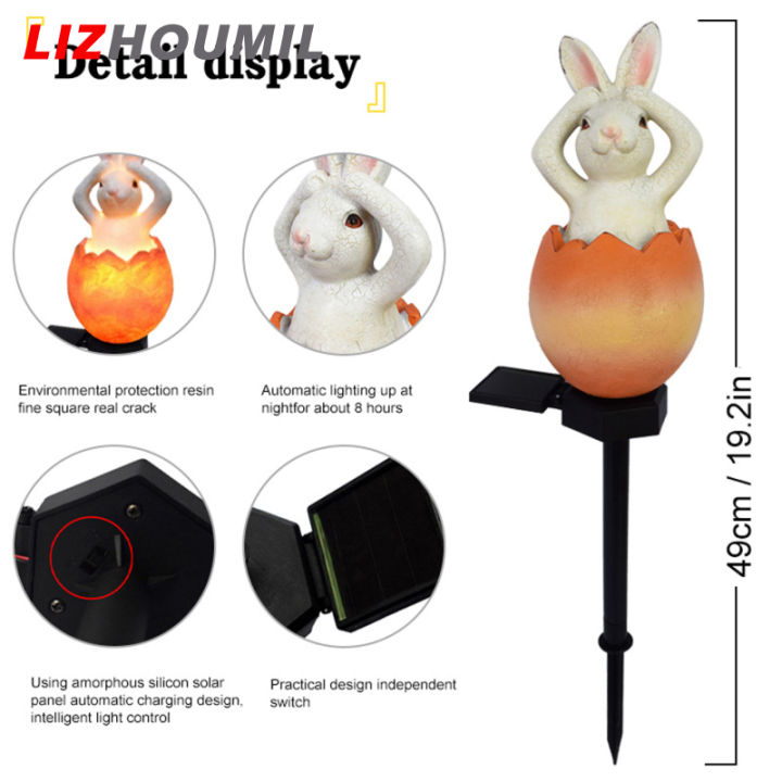 lizhoumil-ไฟ-led-พลังงานแสงอาทิตย์รูปกระต่ายการ์ตูนโคมไฟไข่สำหรับชานบ้านกลางแจ้งสวนวิลล่าตกแต่งสนามหญ้า