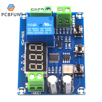 pcbfun โมดูลการปล่อยกระแสไฟแบตเตอรี่ XH-M608 DC 6-40V โวลต์มิเตอร์แบบบูรณาการแรงดันไฟฟ้าต่ำกว่าแผงวงจรไฟฟ้านำออกจับเวลาตัวป้องกันกระแสไฟฟ้าเกินกำหนด