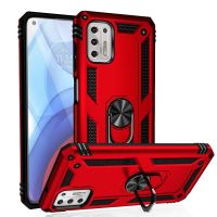 สำหรับ Motorola Moto G สไตลัส (2021) TPU กันกระแทก + เคสป้องกัน PC พร้อมตัวยึดหมุนได้360 (สีแดง)