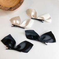 Jisoo Same Black Silk Bow Hairpin French Girl Hairpin Hairpin Top Bangs Jewelry A0A5