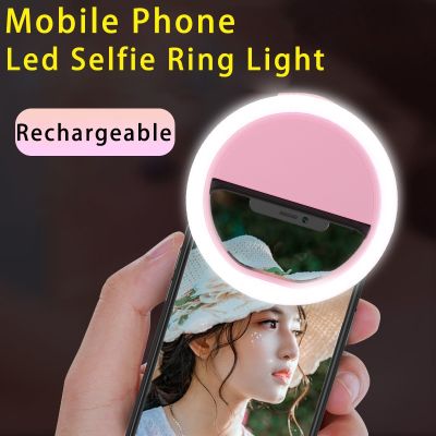 ❦ USB Rechargeable LED Selfie Ring Light Mobile Phone Fill Light Lens LED Selfie Lamp Ring For iPhone Samsung Xiaomi Huawei OPPO