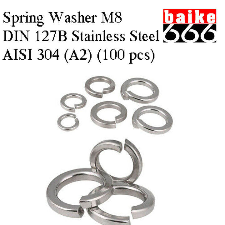 Spring Washer M8 Stainless Steel (100 pcs) Lazada