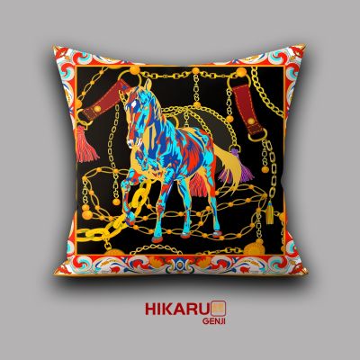 【hot】✁◙ Soft Luxury Horses Pillowcase Short Side Cushion Cover Sofa 45x45