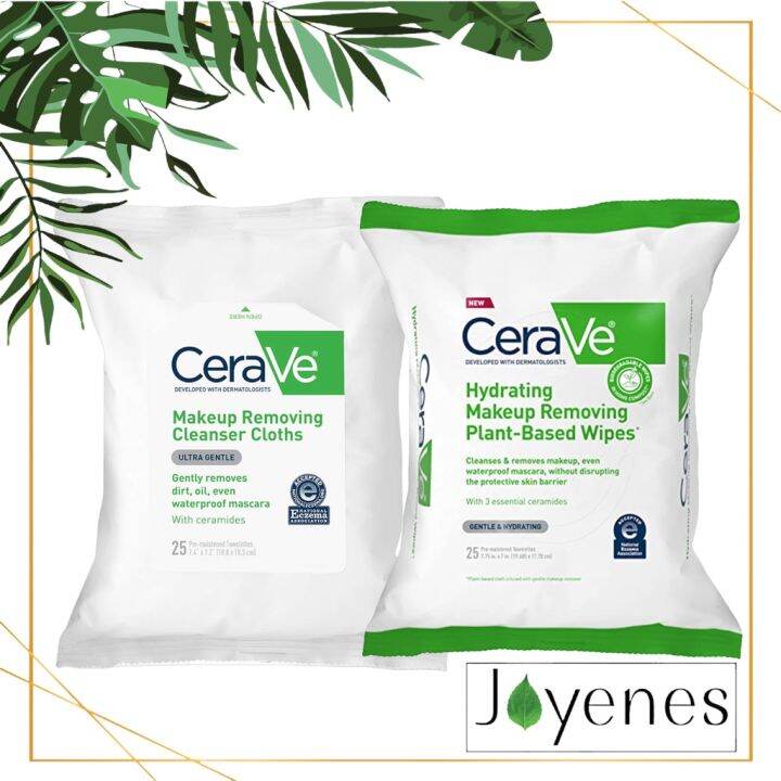 Cerave Makeup Remover Cleanser Cloths/Hydrating Remover Wipes Lazada