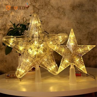Christmas Home Decoration Products / 1pc Led Christmas Tree Top Star Light Christmas Ornaments For Xmas Tree / Xmas LED Star Fairy Night Light Five-pointed Lamp / Battery Powered Copper Wire Starry Fairy Lights / Christmas Decorative Hanging Ornaments