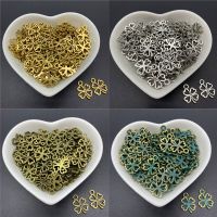 30pcs/Lot 17mm Alloy Beads Cap Ancient Charms Four-Leaf Clover Shape Pendant Charms For Jewelry Making DIY Accessories Beads