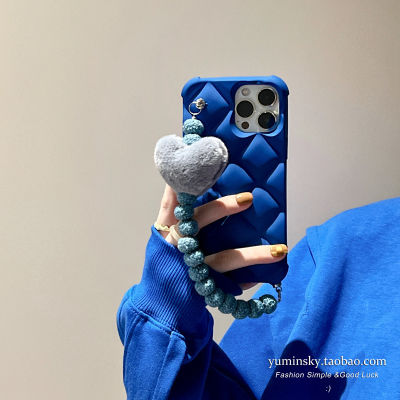 กรณีโทรศัพท์มือถือสายรัดข้อมือสีฟ้าHuawei Mate40pro ลูกปัดสีฟ้าสีเทารักสายรัดข้อมือเปลือกโทรศัพท์มือถือเหมาะสําหรับHuawei p50p/40pro ซิลิโคนป้องกันเพชรกรณีโทรศัพท์มือถือที่เหมาะสมสำหรับHuawei Mate30pro