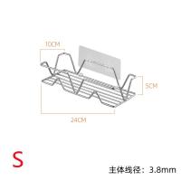 ราวแขวนชั้นเก็บของในครัวห้องน้ำเหล็กสแตนเลสฝักบัวติดผนังชั้นวางแชมพูมีถ้วยดูดอุปกรณ์จัดระเบียบในบ้าน