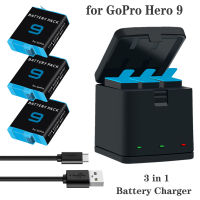 3 In 1 Battery Charger For GoPro 9 3 Ways LED Light Battery Charging Hub Fast Smart Battery Charger With USB Port