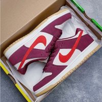 2023 6.18 Original Skate Like a Girl x sb duk Low cut Casual Sports Skate Shoes Sneakers For Men Women Wine Red