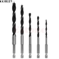 4 5 6 8 10mm 5pcs Quick Change Metal Tools 1/4 Hex Shank Wood HCS Drill Bit Set