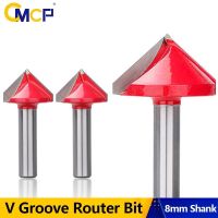 [HOT 2023] CMCP 8Mm Shank ดอกกัดไม้90องศา V ร่องบิตเราเตอร์3D แกะสลักดอกสว่านทังสเตนคาร์ไบด์ End Mill V รูปร่างเครื่องตัดมิลลิ่ง