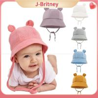 J-BRITNEY Topi Bucket ฤดูร้อนสำหรับเด็กผู้หญิงทารกทารกหมวกชาวประมงหมวกคลุมใบหูกระต่ายหมวกปานามาหมวกแก๊ปเด็ก