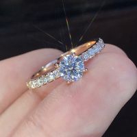 แหวนหมั้นเพชรสังเคราะห์หรูสำหรับผู้หญิงแหวนแต่งงานคริสตัลมาร์คีสเครื่องประดับงานปาร์ตี้