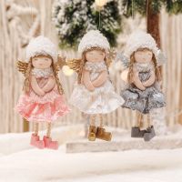 2023 Christmas Plush Angel Doll Pendant Ornaments Xmas Tree Hanging Decorations For Home 2024 New Year Party Decor Kids Gifts
